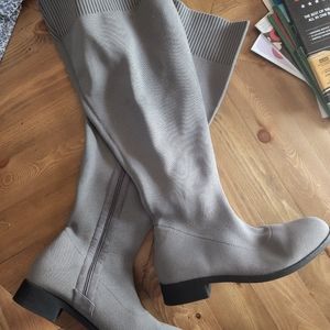 Torrid size 12w grey knee high boots